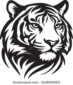 tiger head silhouette vector art illustration