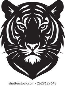 Tiger head silhouette vector art Illustration