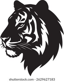 tiger head silhouette vector art illustration