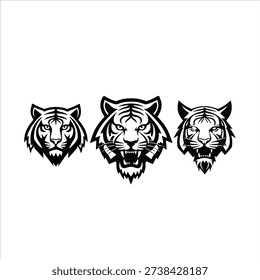 Tiger Head Silhouette Vector Art Free