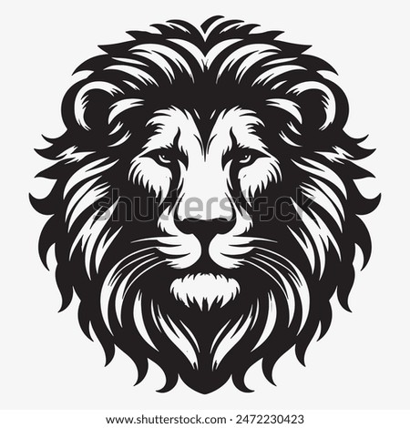 Tiger head silhouette vector art illustration immediate background