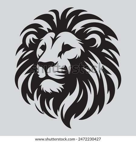 Tiger head silhouette vector art illustration immediate background