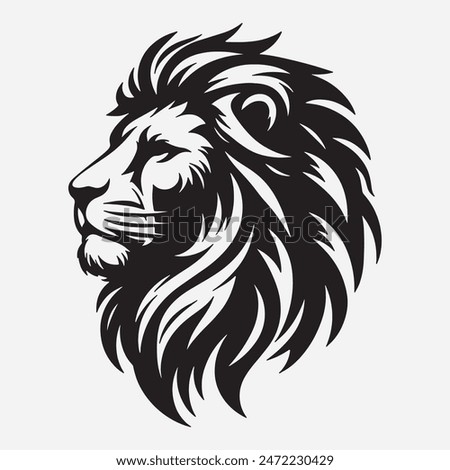 Tiger head silhouette vector art illustration immediate background