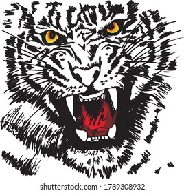 Tiger head silhouette, vector design