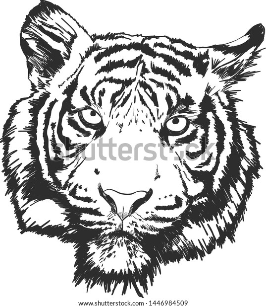 Tiger Head Silhouette Vector Design Stock Vector (Royalty Free ...