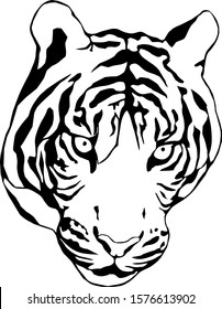 tiger head silhouette. Vector graphics