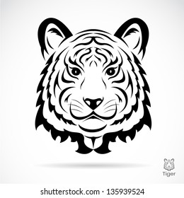 Tiger head silhouette. Vector illustration isolated on white background.