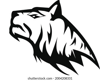 tiger head silhouette vector illustration for esports logo