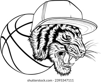 Tiger head silhouette, vector illustration