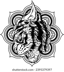 Tiger head silhouette, vector illustration