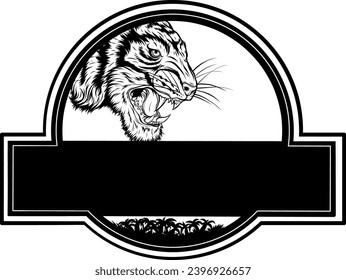 Tiger head silhouette, vector illustration