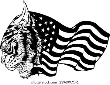 Tiger head silhouette, vector illustration