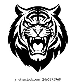 Tiger Head Silhouette Vector illustration