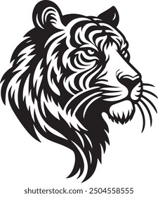 tiger head silhouette vector illustration