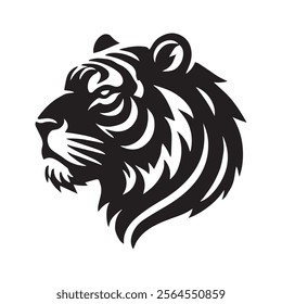 Tiger Head Silhouette Vector Illustration Icon Design