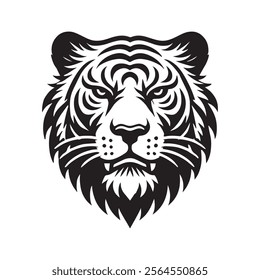 Tiger Head Silhouette Vector Illustration Icon Design