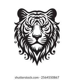 Tiger Head Silhouette Vector Illustration Icon Design