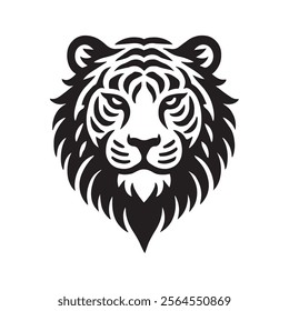 Tiger Head Silhouette Vector Illustration Icon Design