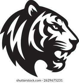 Tiger head silhouette vector image