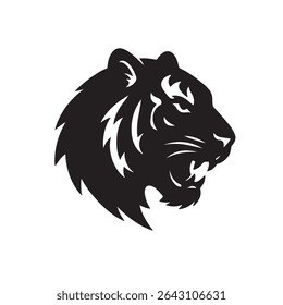 tiger head silhouette vector image 