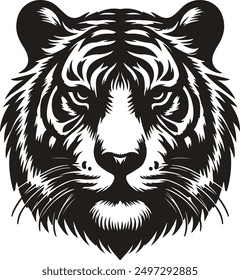 Estilo de Vector de silueta de cabeza de tigre