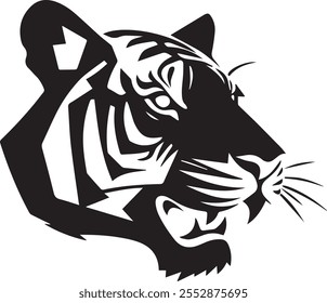  tiger head silhouette vector style 