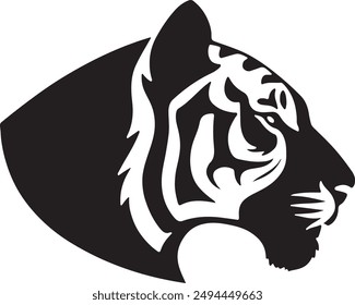  a tiger head silhouette with white background 