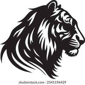 Tiger head silhouettes victor art illustration