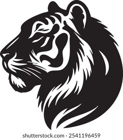 Tiger head silhouettes victor art illustration