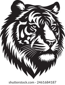 Tiger head silhouette.This is an editable eps vector file.
