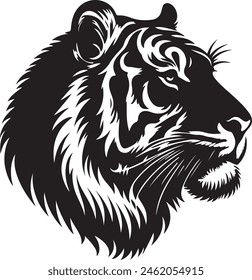 Tiger head silhouette.This is an editable eps vector file.