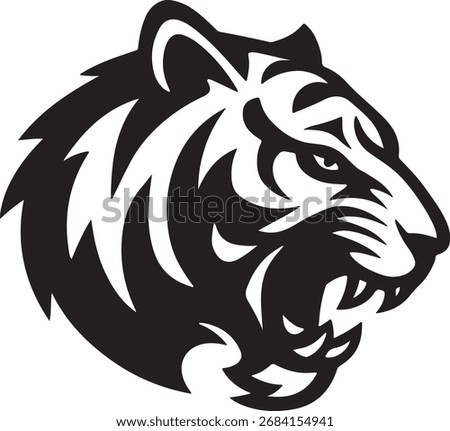 Tiger head silhoutte vector art.
