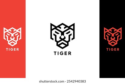 Tiger Head simple icon black color