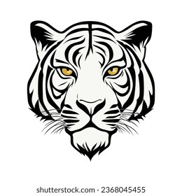 Tiger-Kopfskizze, handgezeichnet im Doodle-Stil, Vektorgrafik