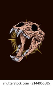 Tiger head skull vector illustration