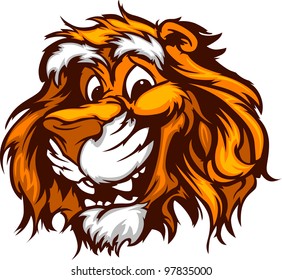 Tiger Head Smiling Mascot  Vector Illustration