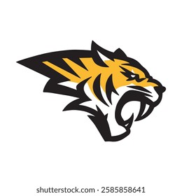 Tiger head sport logo, isolated vector illustration