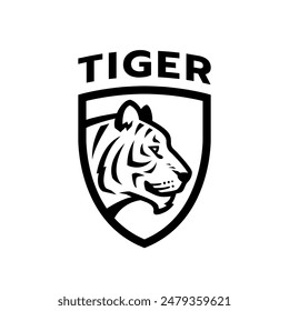 Tiger head, sports logo. Vector illustration.
