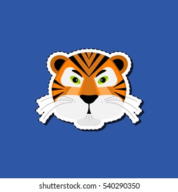 Tiger head. Sticker
