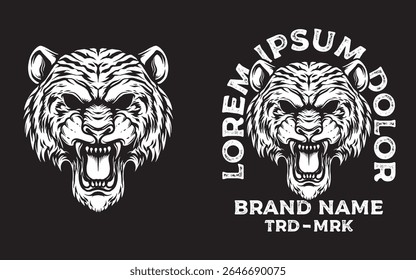 Tiger head t shirt design 