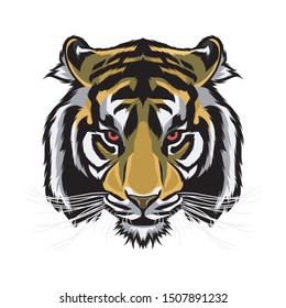 Tiger Head Tatto And Tshirt Design