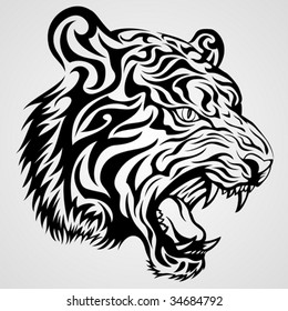 Tribal Tiger Tattoo Design Art Stock Photo Picture And Royalty Free Image  Image 148195910