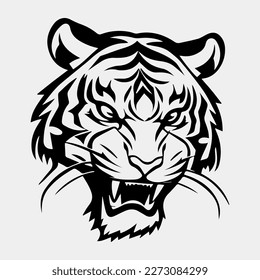 tiger head tattoo logo mascot design