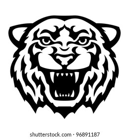 Tiger Head Tattoo. Vector