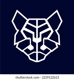 Tiger Head Technology Logo Design Vector