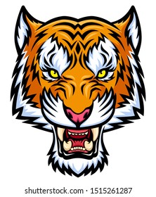 Tiger head. This is vector illustration ideal for logo, mascot, tattoo or T-shirt graphic.