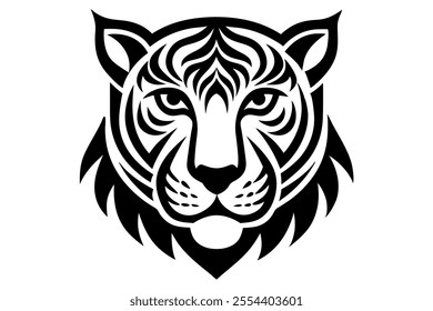 tiger head tribal animal art vector icon