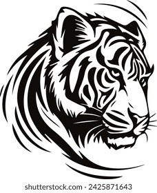 tiger head tribal tattoo style