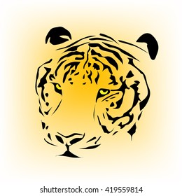 Tiger head. Vector