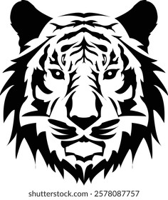 Tiger head vector abstract design featuring the face of the king of the jungle, showing the brave and strong nature of other jungle animals.